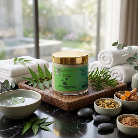 The Bloom Bar Neem & Tea Tree Acne Clearing Face Wash | Neem Extract & Tea Tree Oil | 100g