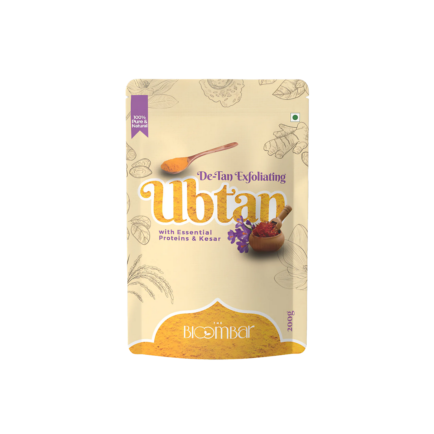 De-Tan Exfoliating Ubtan with Pure Kesar & Essential Proteins | 100g