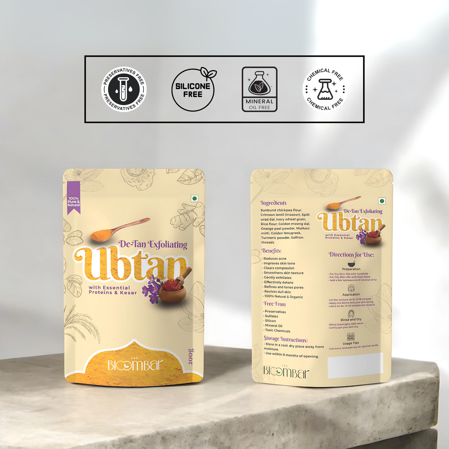 De-Tan Exfoliating Ubtan with Pure Kesar & Essential Proteins | 100g