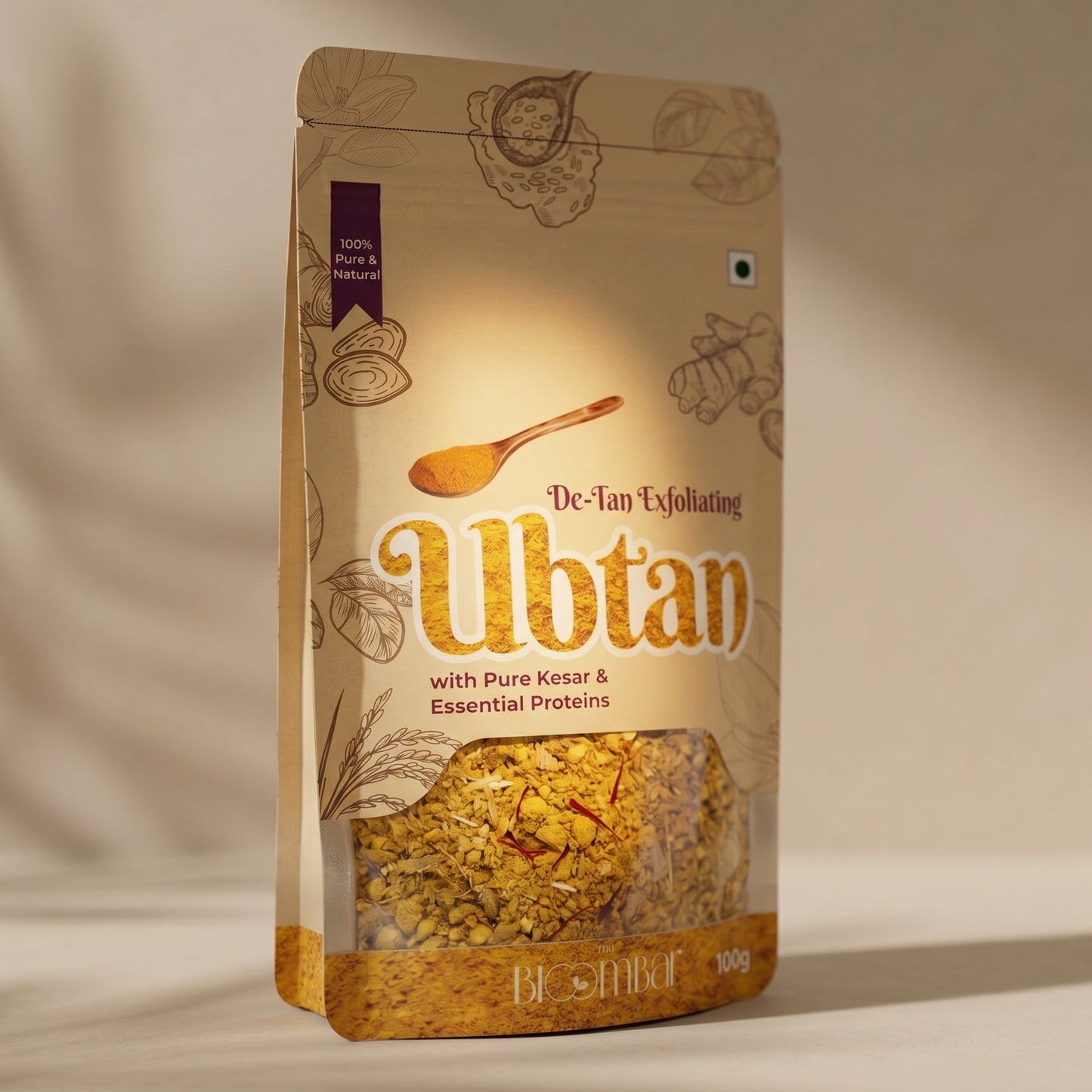 De-Tan Exfoliating Ubtan with Pure Kesar & Essential Proteins | 100g