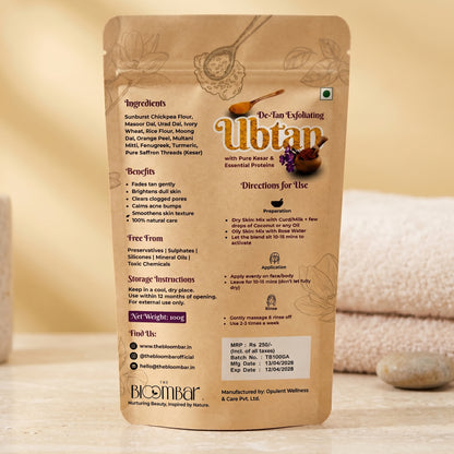 De-Tan Exfoliating Ubtan with Pure Kesar & Essential Proteins | 100g