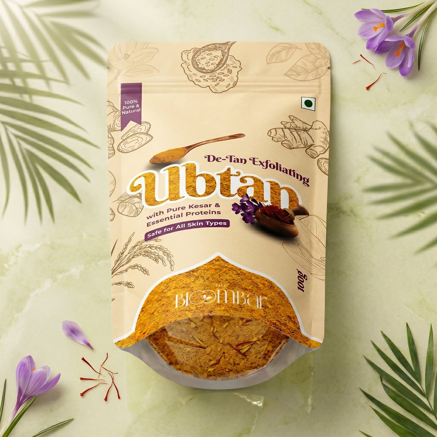 The Bloom Bar De-Tan Exfoliating Ubtan | Kesar & Multani Mitti | 200g