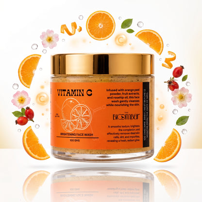 The Bloom Bar Vitamin C Brightening Face Wash | Orange Peel & Rosehip Oil | Deep Cleansing Face Wash | 100g