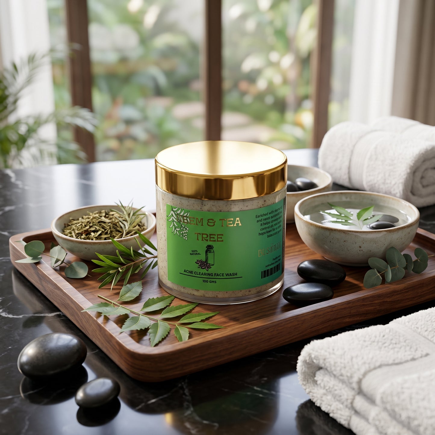 The Bloom Bar Neem & Tea Tree Acne Clearing Face Wash | Neem Extract & Tea Tree Oil | 100g