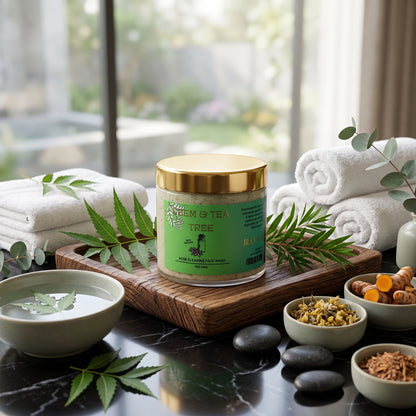 The Bloom Bar Neem & Tea Tree Acne Clearing Face Wash | Neem Extract & Tea Tree Oil | 100g