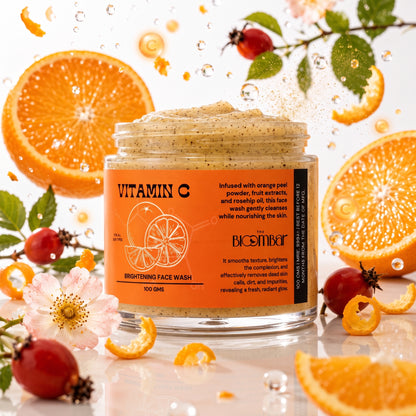 The Bloom Bar Vitamin C Brightening Face Wash | Orange Peel & Rosehip Oil | Deep Cleansing Face Wash | 100g