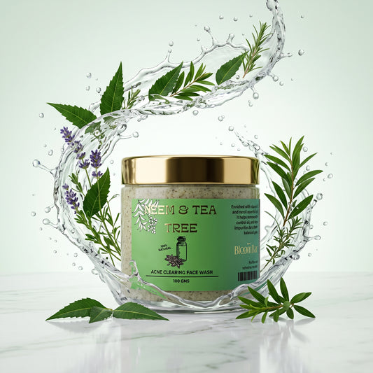 The Bloom Bar Neem & Tea Tree Acne Clearing Face Wash | Neem Extract & Tea Tree Oil | 100g