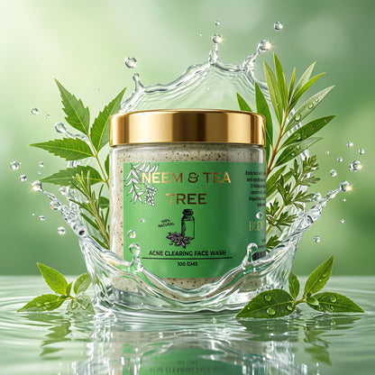 The Bloom Bar Neem & Tea Tree Acne Clearing Face Wash | Neem Extract & Tea Tree Oil | 100g